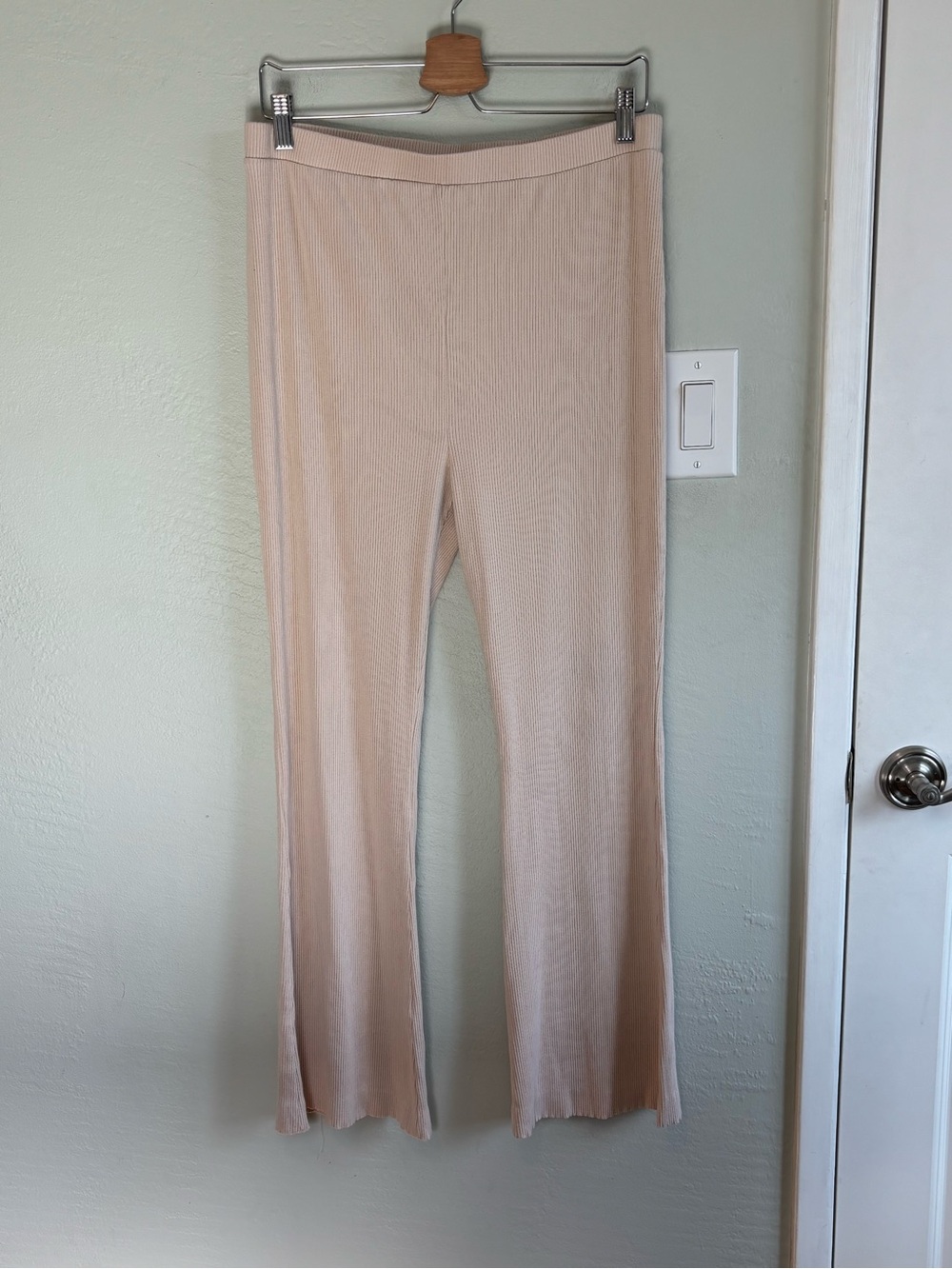 Bundle 2/$30! Lett Ribbed Boot Flare Pants Neutral Beige XL Lounge